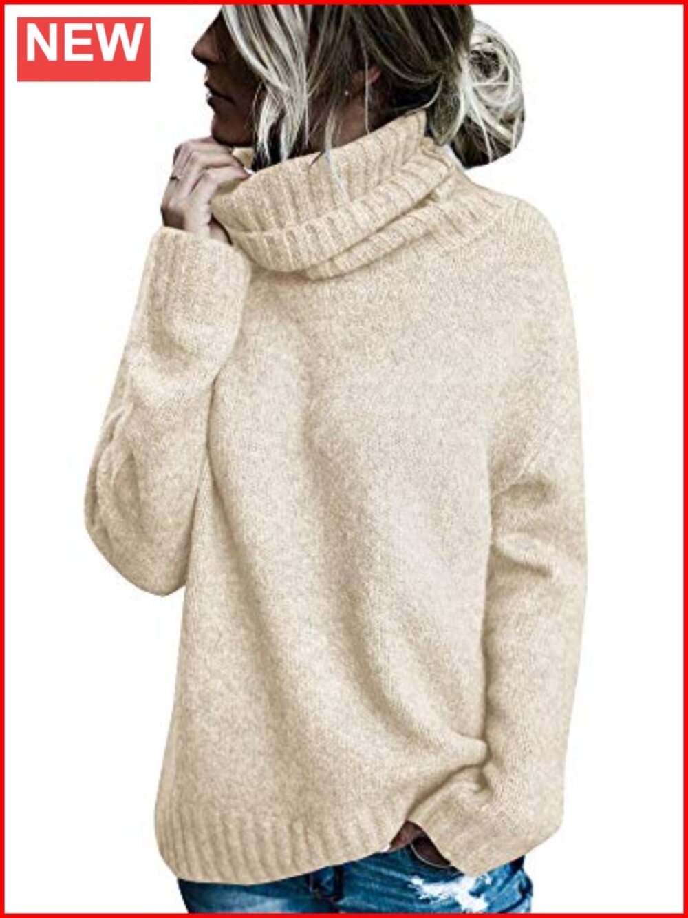 Oversized Turtleneck Pullover Cable Knit Sweater Long Sleeve Cozy Winter Trendy